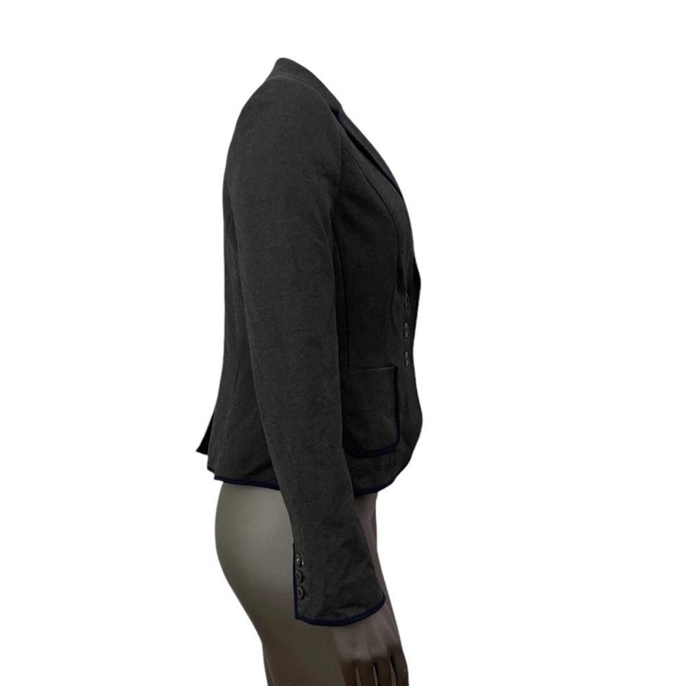 Boden Blazer Sz 8 Gray 3-Button Lined Floral Silk Lining Academia Preppy Office - Picture 3 of 13
